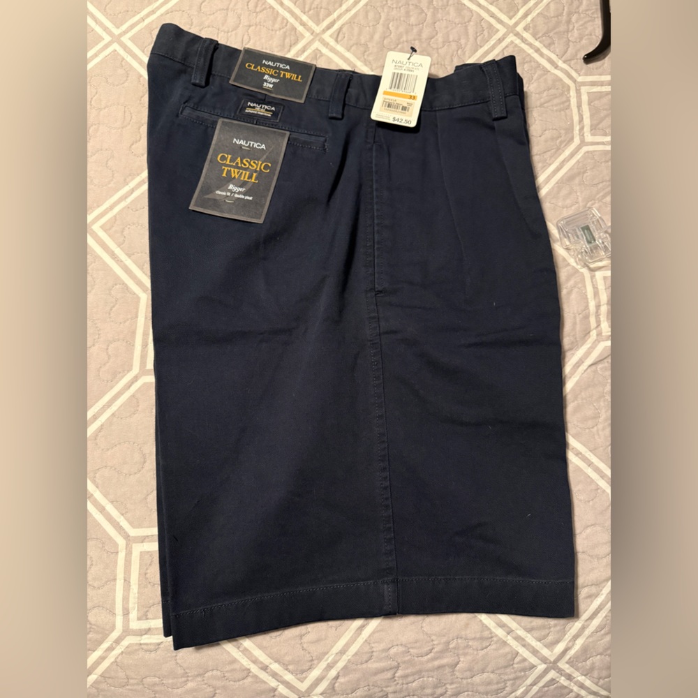 Nautica Men's Classic Fit Dark Blue Chinos